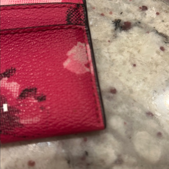 Cute Coach Card Case Hot Pink Floral Print - Picture 5 of 5